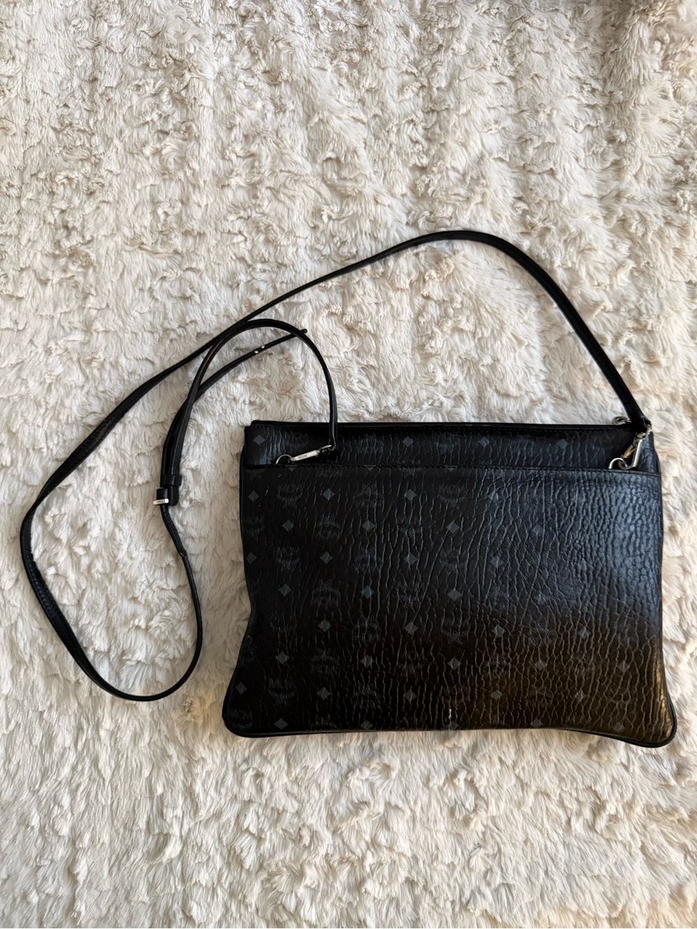 MCM Black Monogram Crossbody Bag